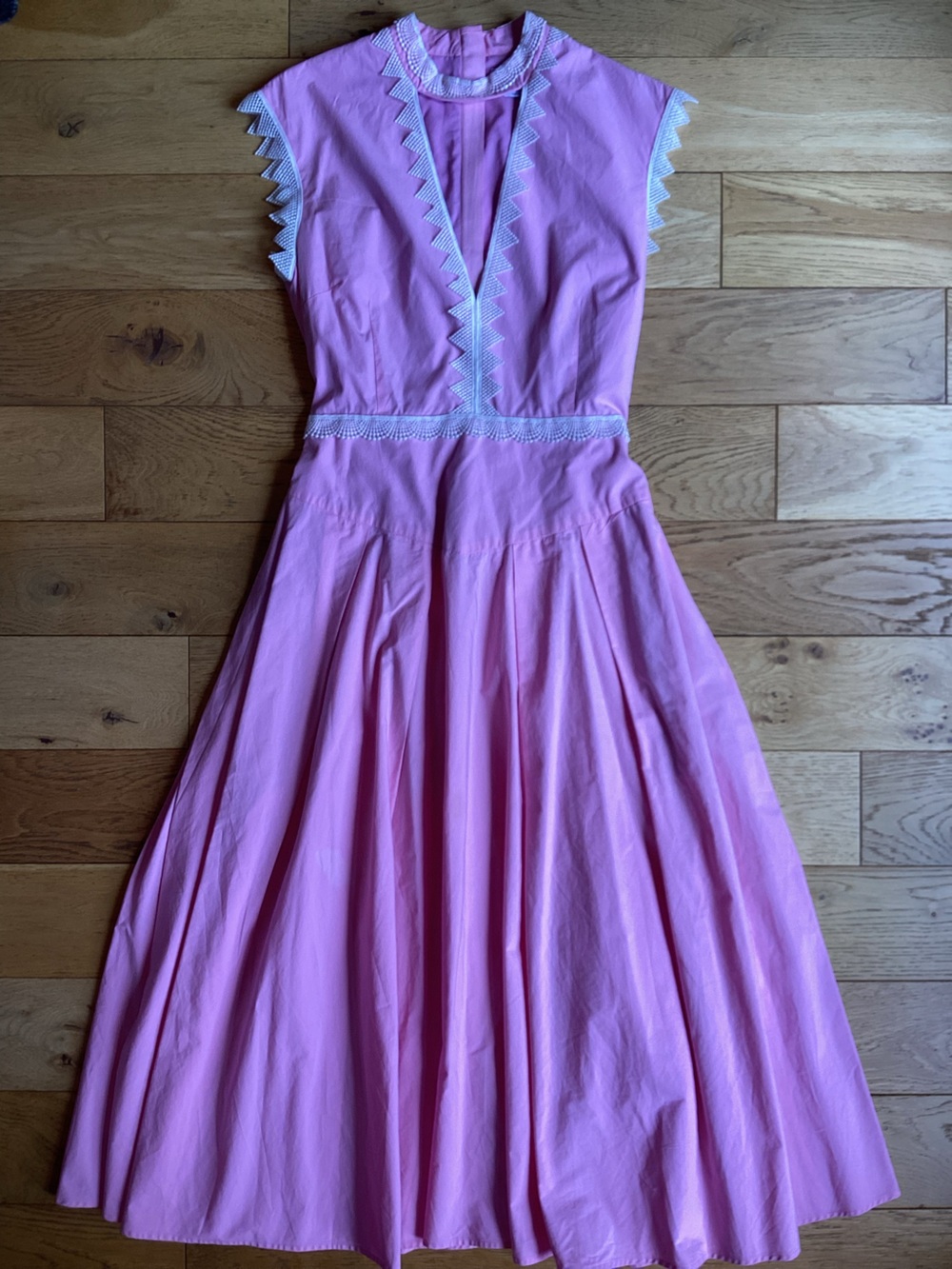 MSGM pink and white lace trim, maxi dress
